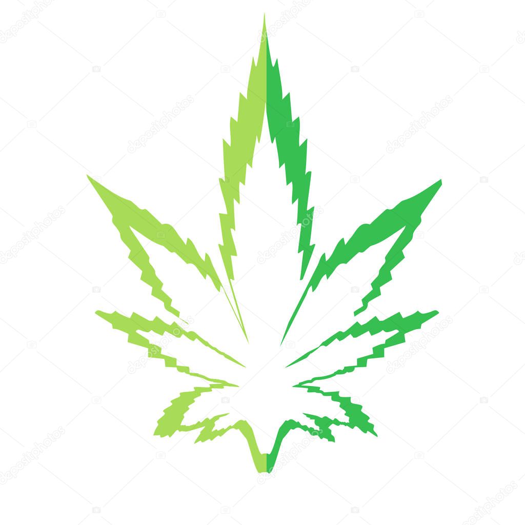 Marijuana icons cbd. Cannabinoid logo. Marijuana leaf oil. Hemp oil. Vector illustration on isolated background.