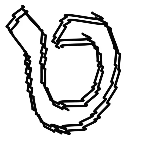 Lettres noires de l'alphabet hébreu. Des enfants hébreux gribouillent. Illustration vectorielle sur fond isolé . — Image vectorielle