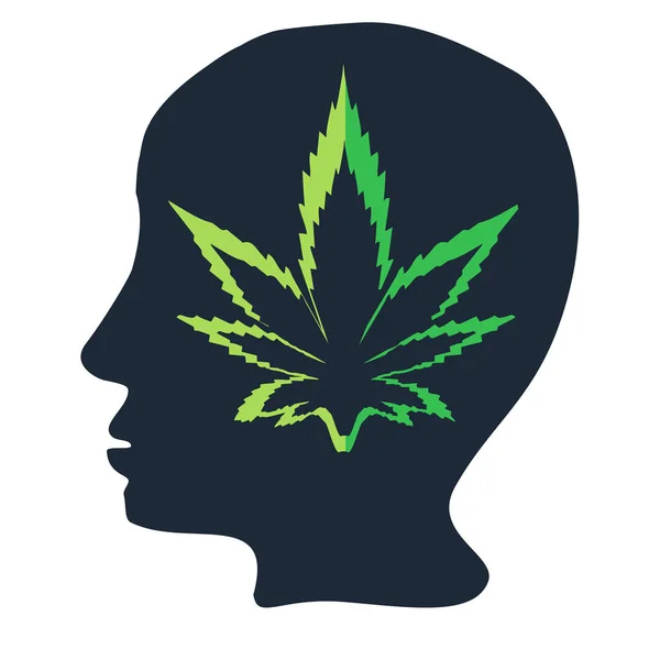 Marijuana ikoner cbd. Cannabinoidlogotyp. Marijuanablad olja. Hampolja. Vektor illustration på isolerad bakgrund. — Stock vektor