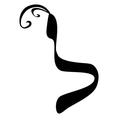 Kaligrafi İbrani alfabesi ile kron. Dekoratif yazı tipi. Harfler çizmek ver. Vektör illüstrasyon izole arka plan üzerinde