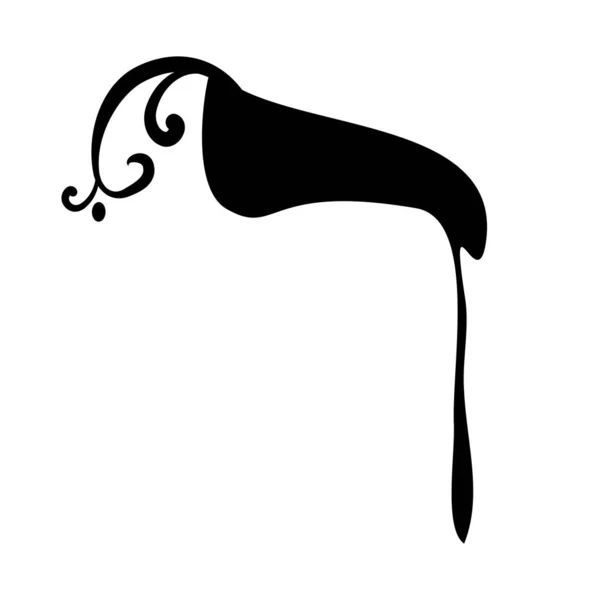 Alfabeto hebraico caligráfico com coroas. Fonte decorativa. Cartas desenho à mão. Ilustração vetorial sobre fundo isolado — Vetor de Stock