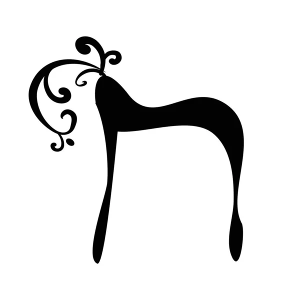 Alfabeto hebraico caligráfico com coroas. Fonte decorativa. Cartas desenho à mão. Ilustração vetorial sobre fundo isolado — Vetor de Stock
