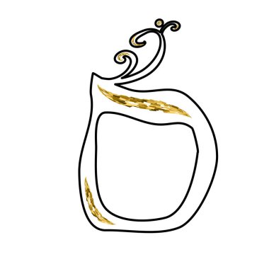 Kaligrafi, taçlı İbranice alfabesi. Dekoratif yazı tipi altın. Harfler altın çeker. İzole edilmiş arkaplanda vektör illüstrasyonu