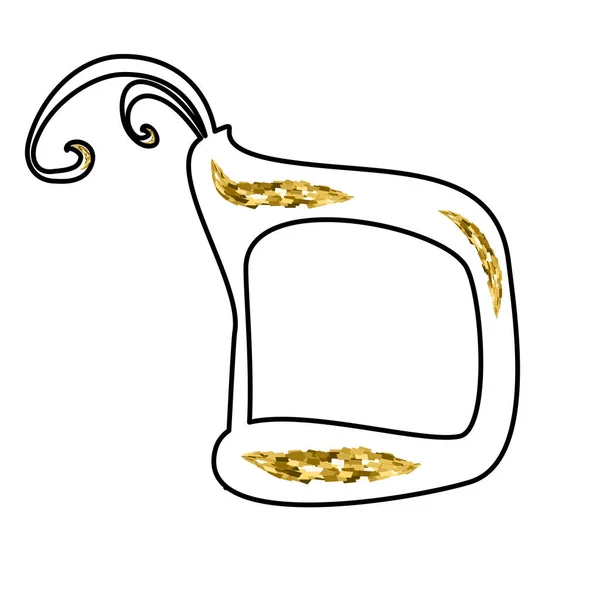 Alfabeto hebraico caligráfico com coroas. Fonte decorativa golden. Cartas mão desenhar ouro. Ilustração vetorial sobre fundo isolado — Vetor de Stock