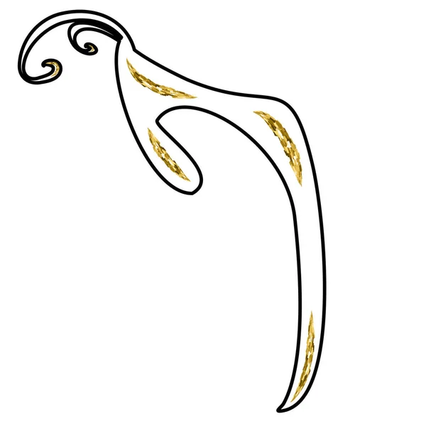 Alfabeto caligráfico hebreo con coronas. Fuente decorativa dorada. Las cartas dibujan oro a mano. Ilustración vectorial sobre fondo aislado — Vector de stock