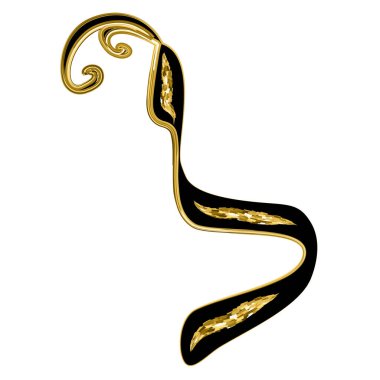 Kaligrafi, taçlı İbranice alfabesi. Dekoratif yazı tipi altın. Harfler altın çeker. İzole edilmiş arkaplanda vektör illüstrasyonu