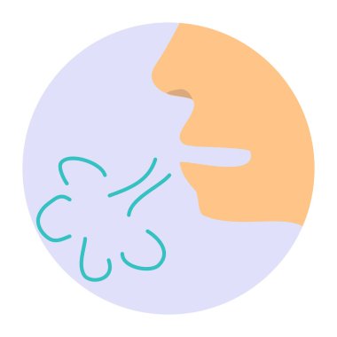Cough. Symptom of influenza, allergies, bronchitis, pneumonia. Coronavirus. Icons cough. Infographics. Vector illustration on isolated background.