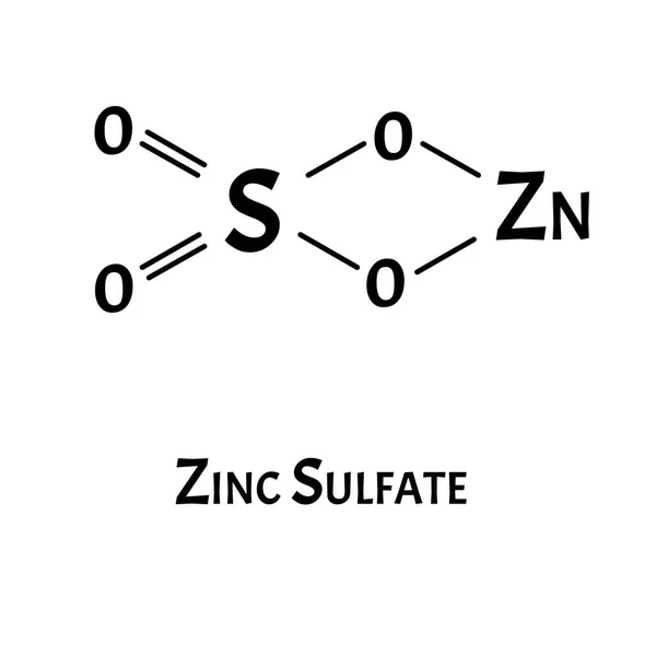 El sulfato de zinc es una fórmula química molecular. Infografías de zinc. Ilustración vectorial sobre fondo aislado . — Vector de stock