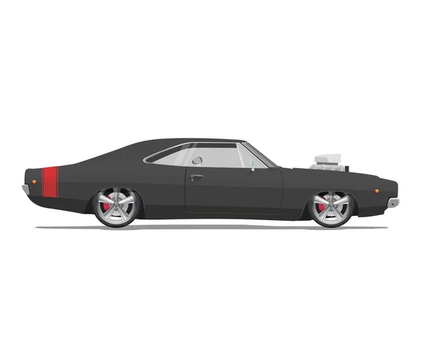 Klassieke Amerikaanse muscle car. Hoog gedetailleerde vectorillustratie. — Stockvector