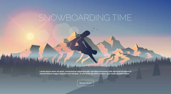 Snowboard temalı web afiş. 