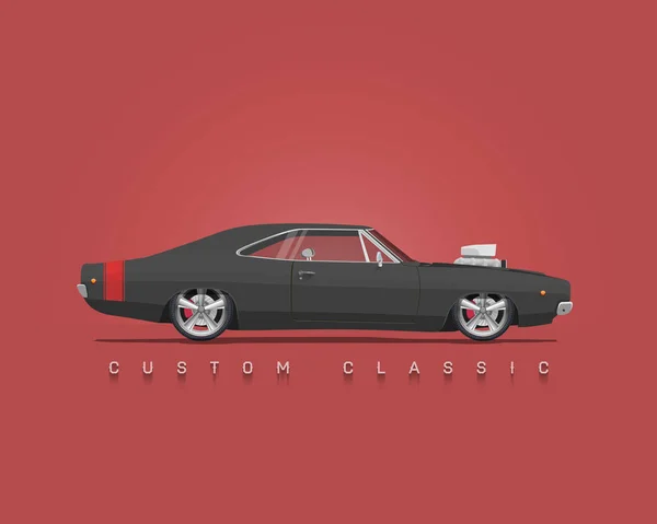 American classic muscle car. High detailed vector illustration. — Stock Vector