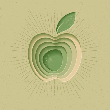 Apple logosu simgesi Poster. Vektör çizim modern tarz.