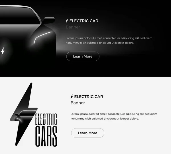 Modello di banner web per auto elettriche. Illustrazione vettoriale moderna in stile minimalista . — Vettoriale Stock