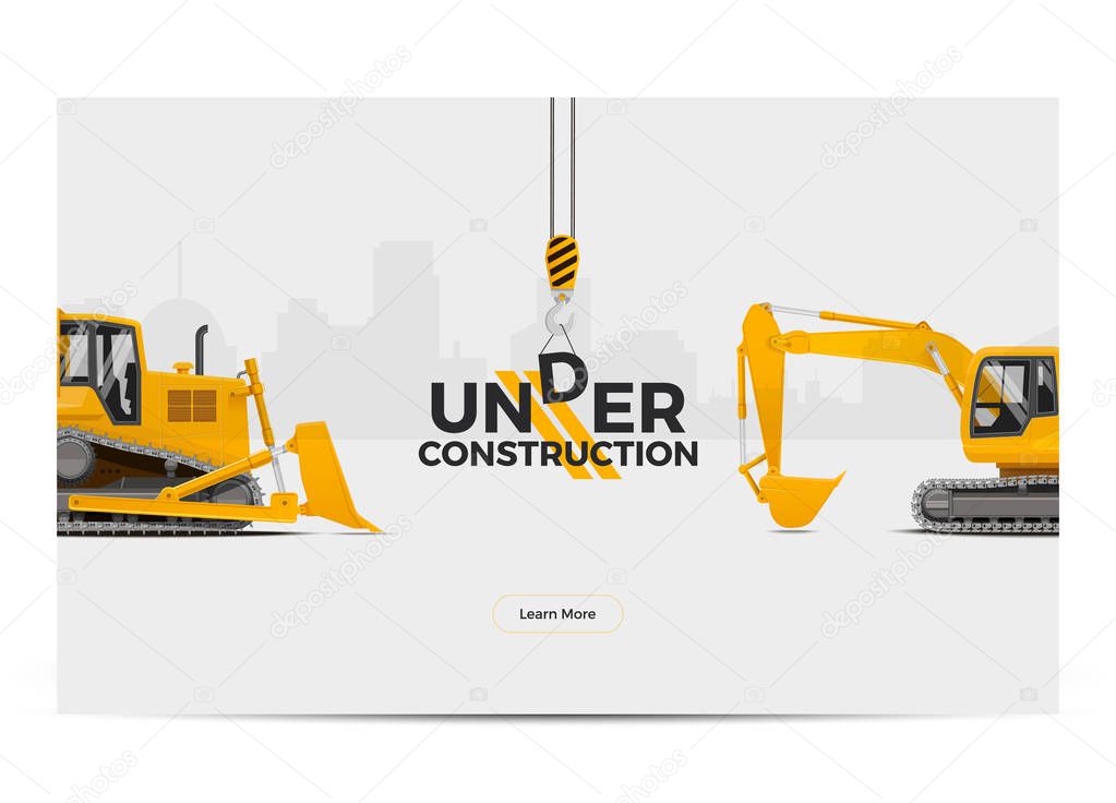 Under Construction Banner Poster. Web design. Vector Illustration.