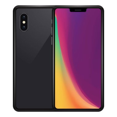 Cep telefonu, akıllı telefon model şablonu. Vektör illüstrasyonu.
