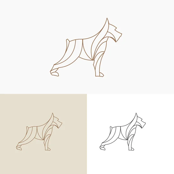 Modelo de logotipo linha fina terrier cão. Ilustração do eleitor. — Vetor de Stock