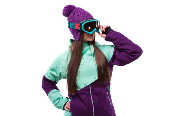 Menina sorridente em uma jaqueta de esportes de inverno — Fotografia de Stock