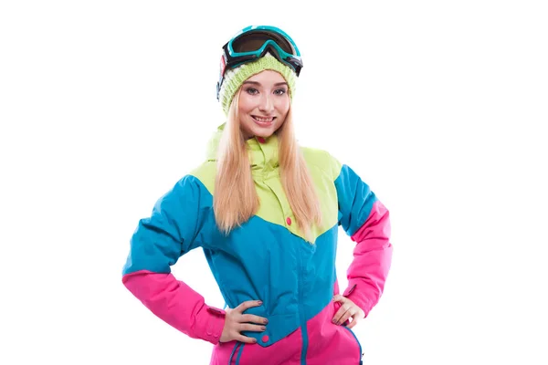 Vacker ung kvinna i ski outfit — Stockfoto