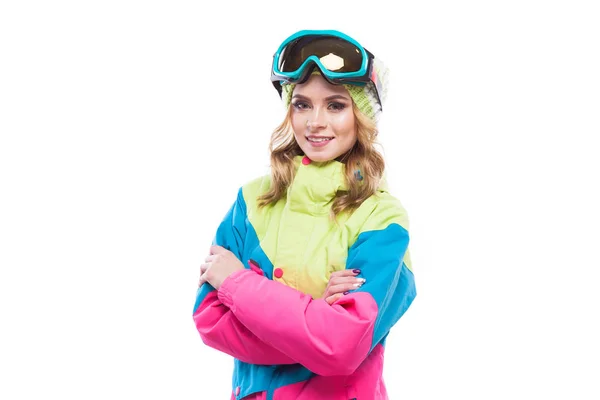 Ung kvinna i ski suit — Stockfoto