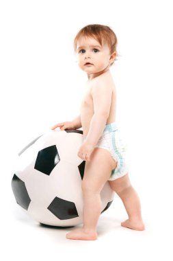 büyük futbol topu bebekle