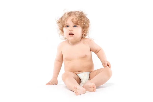 Niño pequeño en pañal — Foto de Stock