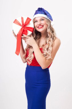 Noel hediye ile seksi sarışın