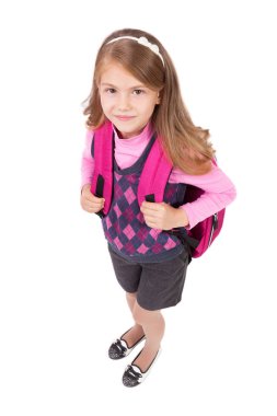 Sırt çantalı tatlı kız.