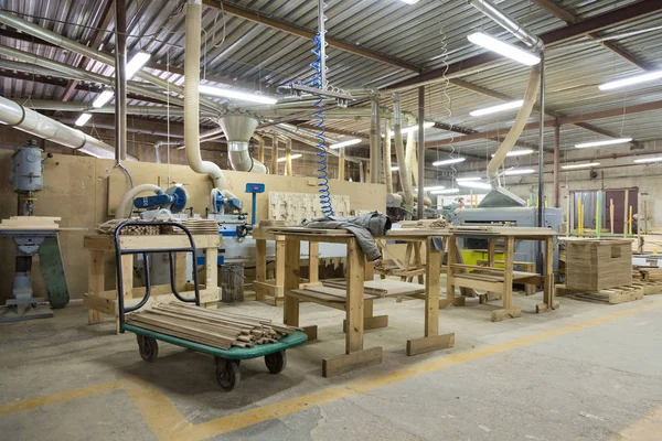 Interior of wooden doors factory — Stock Photo, Image