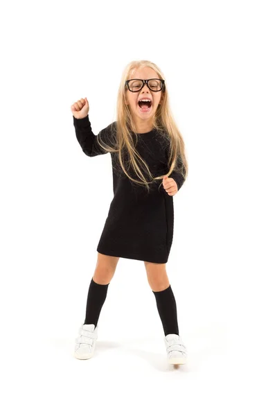 Blonde little girl dancing — Stock Photo, Image