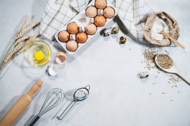 Pişirme için malzemeler pişirme tarifi şablonu