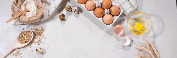 Recipe template with cooking ingredients for baking