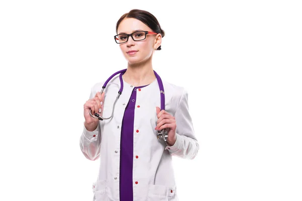 Junge Ärztin Isoliert Auf Weißem Hintergrund — Stockfoto