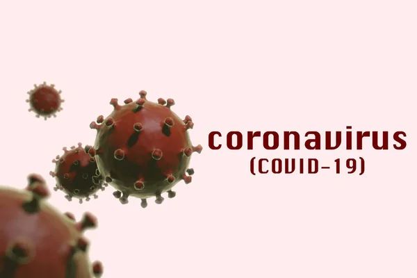 Coronavirus Covid Render Texto Sobre Fondo Blanco Brote Coronavirus 201920 — Foto de Stock