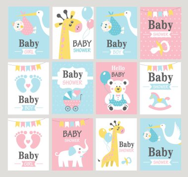 Bebek kartları duş seti.