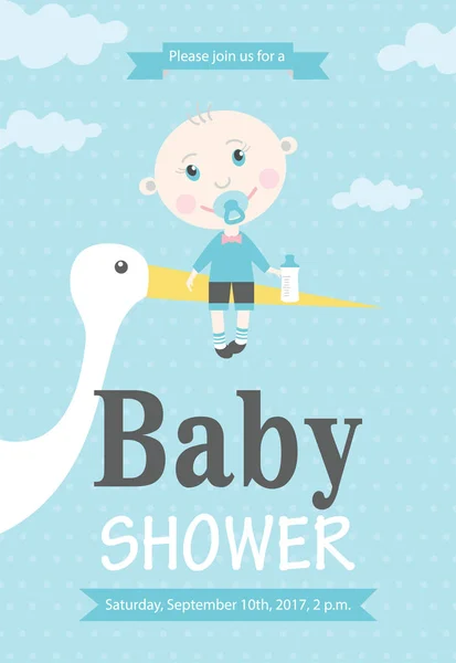 Tarjeta de ducha de bebé. — Archivo Imágenes Vectoriales