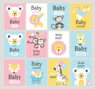 Bebek kartları duş seti.