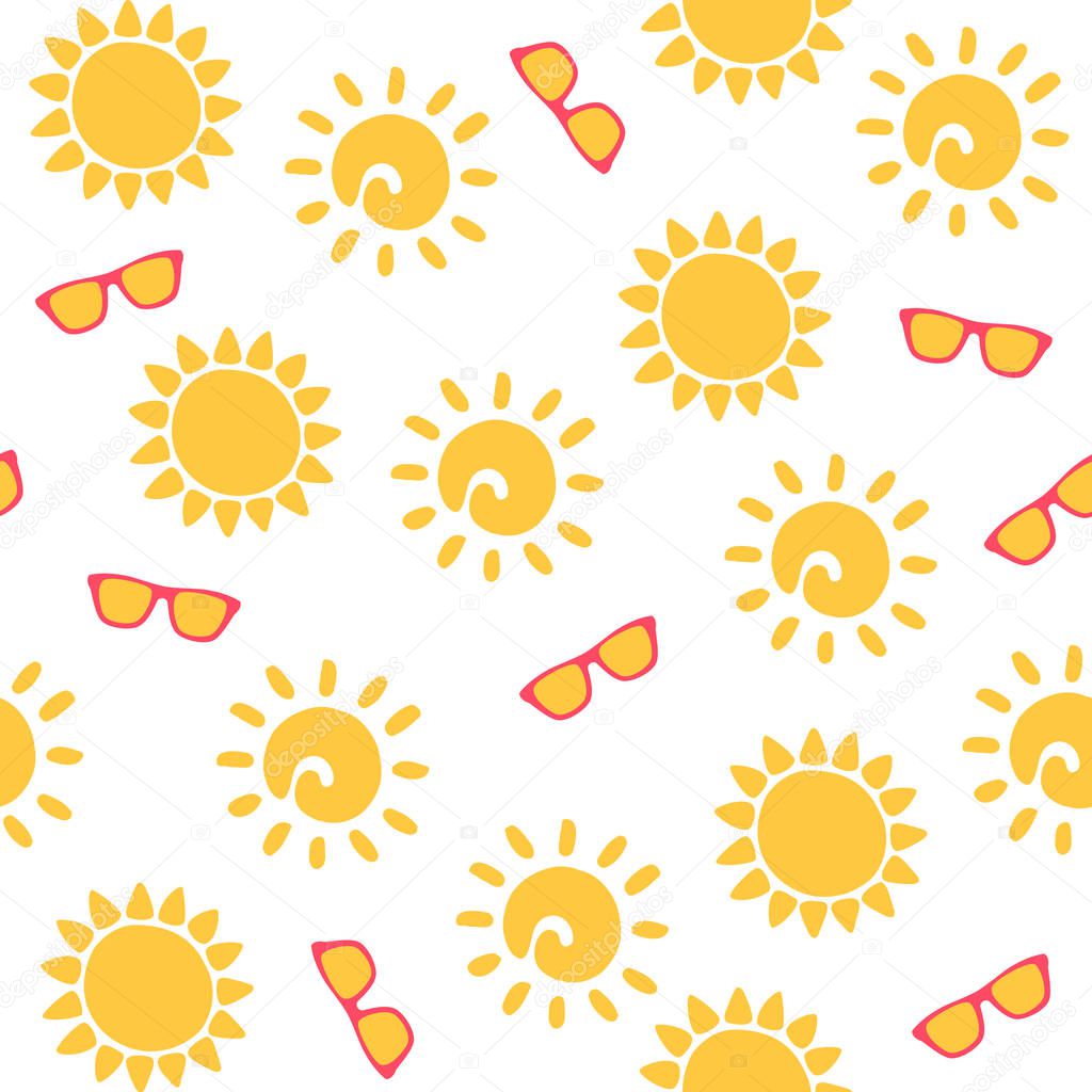 Seamless sun pattern. 