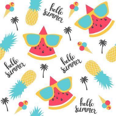 Yaz desen. Karpuz, ananas. 