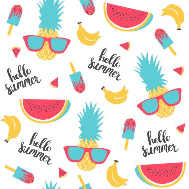 Yaz desen. Karpuz, ananas.