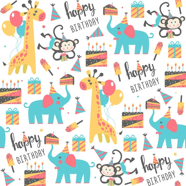 Seamless birthday pattern. — Stock Vector