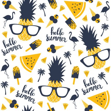 Yaz desen. Karpuz, ananas.