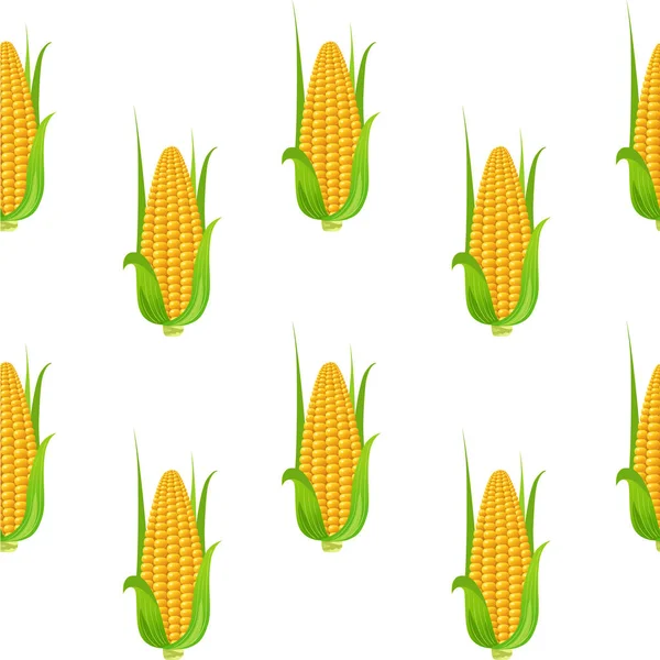 Bezszwowy wzór z kukurydzą. — Wektor stockowy