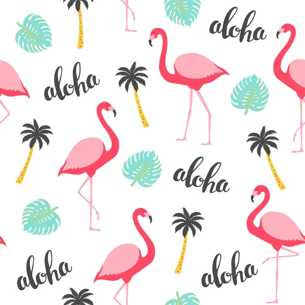 Flamingo naadloos patroon. — Stockvector