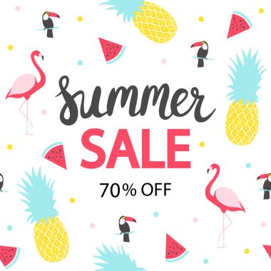 Yaz indirimi afişi. 