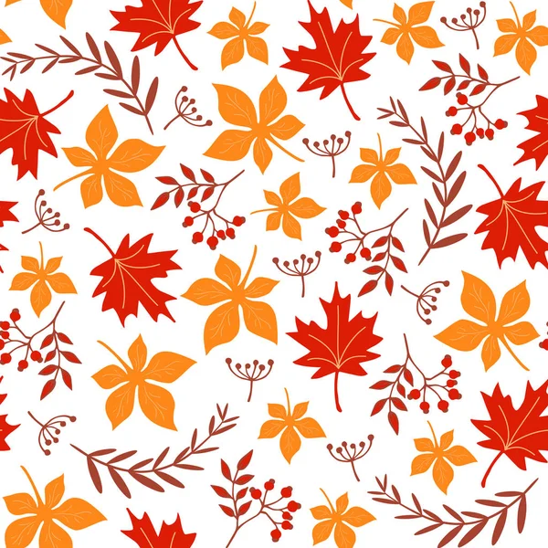 Бесшовный рисунок листьев. Осенний фон . — стоковый вектор