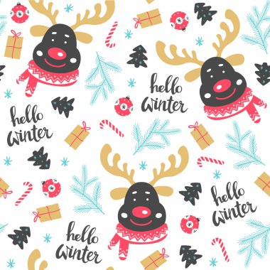 Geyiklerle Noel kusursuz desen. 