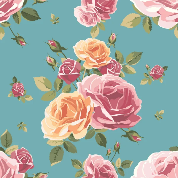Güllerle kusursuz desen. Klasik çiçek arkaplanı. 