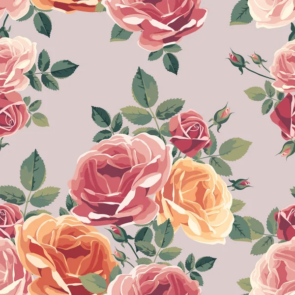 Güllerle kusursuz desen. Klasik çiçek arkaplanı. 