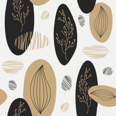 Altın ve siyah eleman ile model organik. 