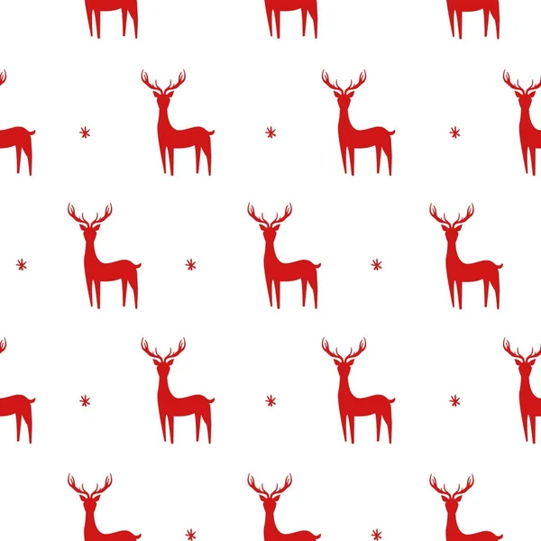 Patrón sin costura de Navidad con ciervo. — Vector de stock